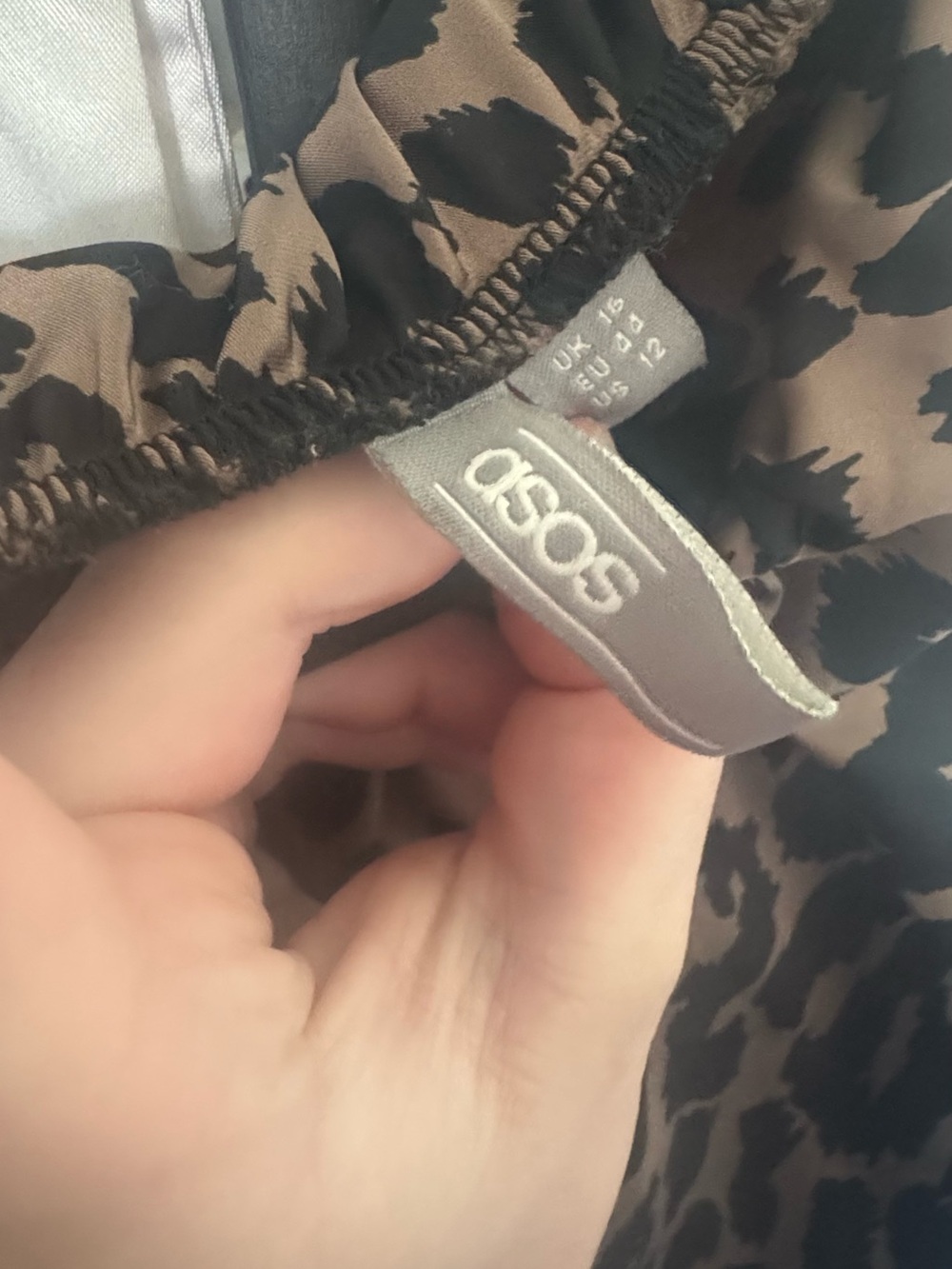 ASOS Brown and Black Leopard Print Midi Skirt - Picture 2 of 4